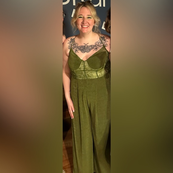 CIDER Lace Corset Wide Leg Jumpsuit - Picture 3 of 3